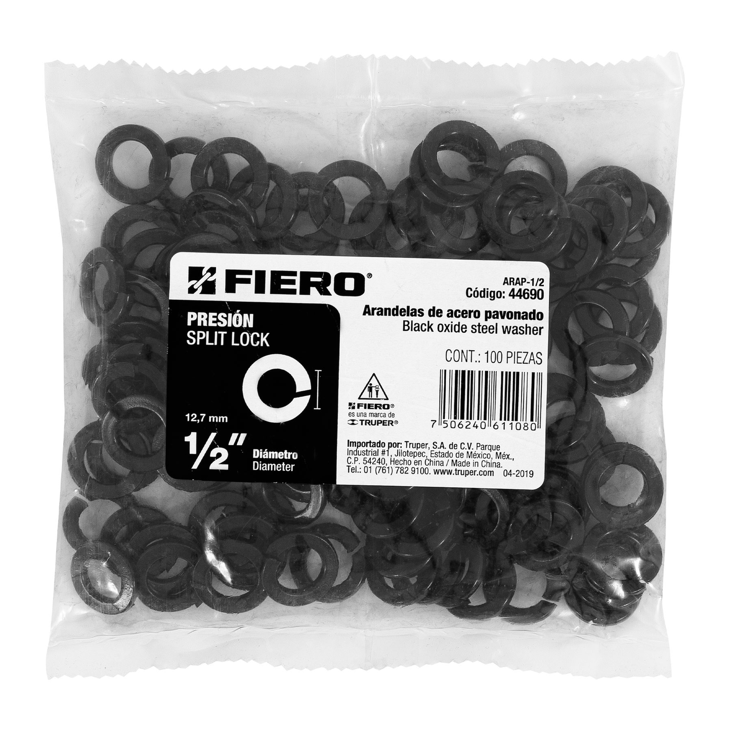 Arandela de presión, 1/2", bolsa 100 piezas