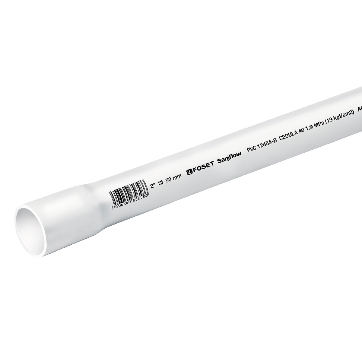Tubo de PVC hidráulico cédula 40, 2", tramo 3m