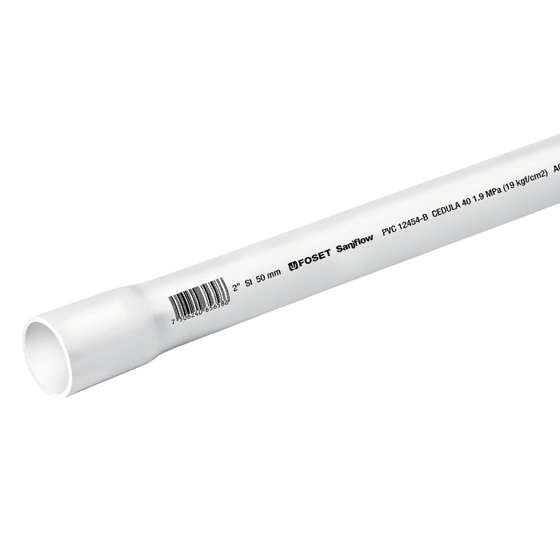 Tubo de PVC hidráulico cédula 40, 2", tramo 3m