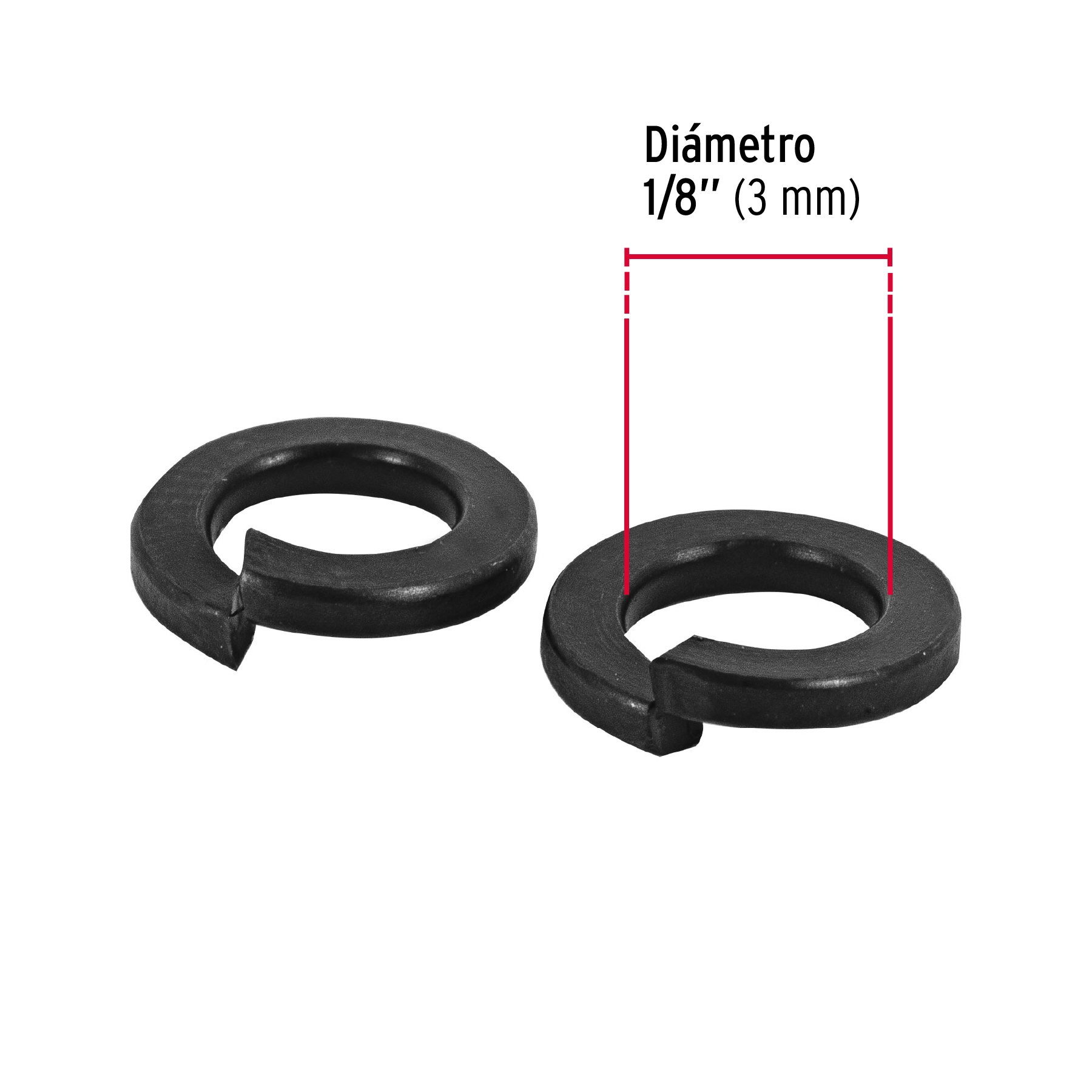 Arandela de presión, 1/8", bolsa 300 piezas