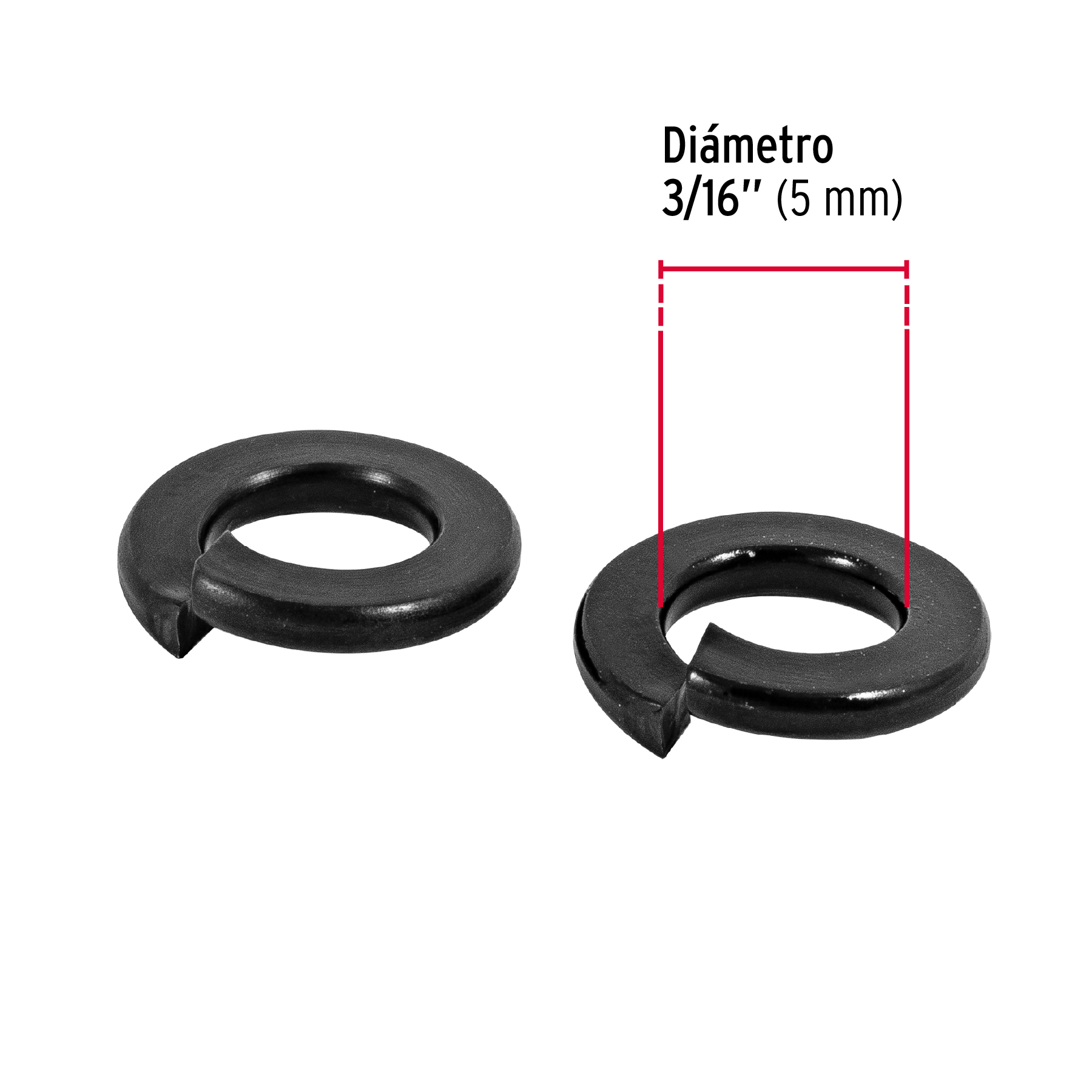 Arandela de presión, 3/16", bolsa 200 piezas