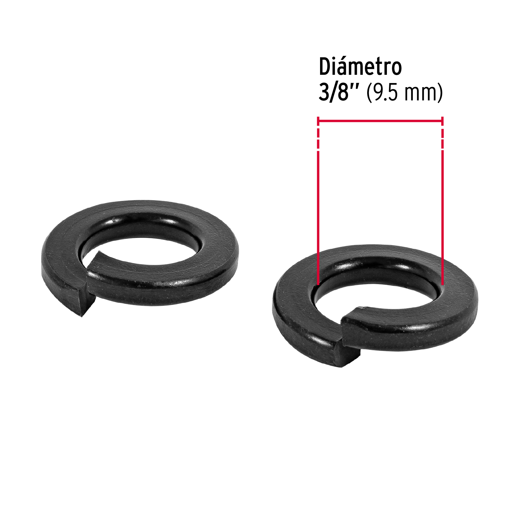 Arandela de presión, 3/8", bolsa 150 piezas