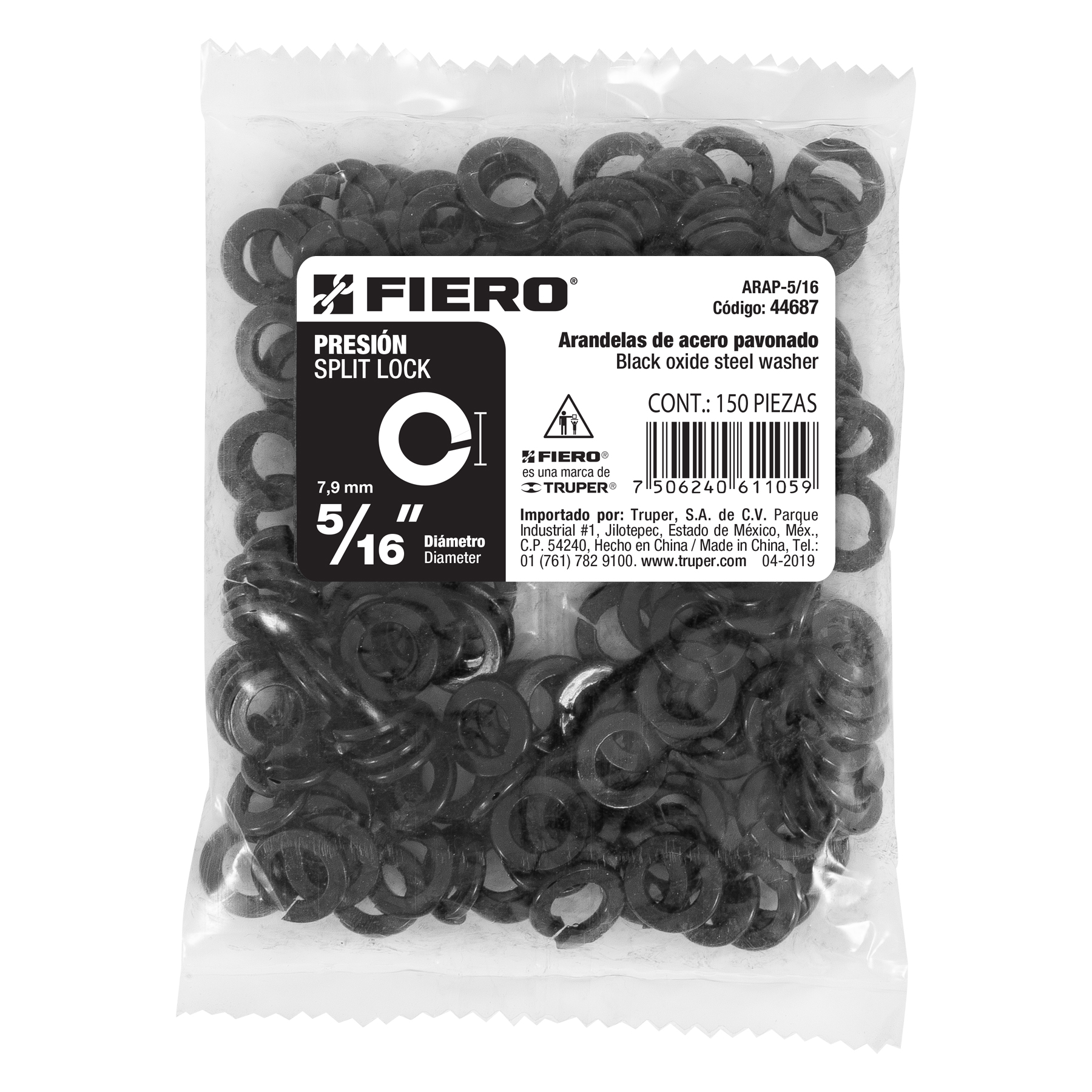 Arandela de presión, 5/16", bolsa 150 piezas