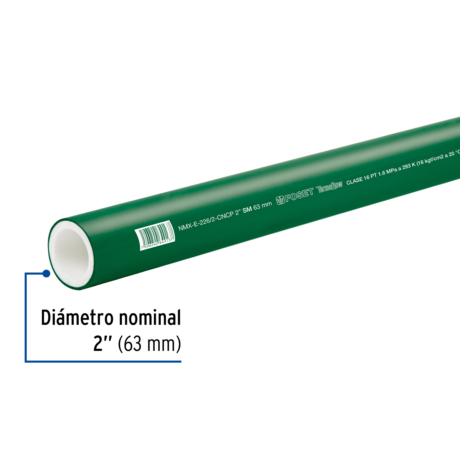 Tubo de PPR, 63mm 2" X 4m