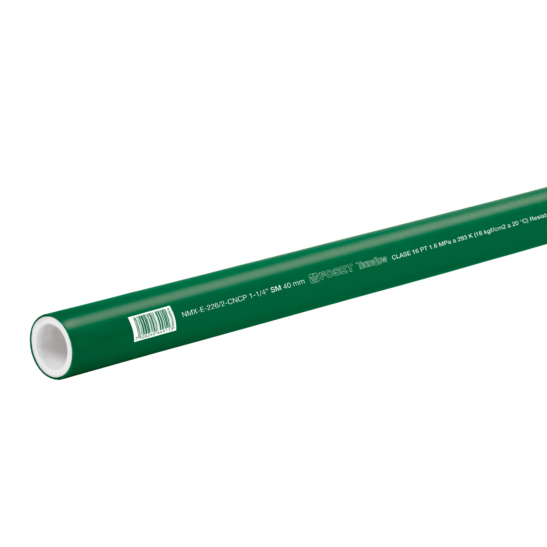 Tubo de PPR, 40mm 1-1/4" X 4m