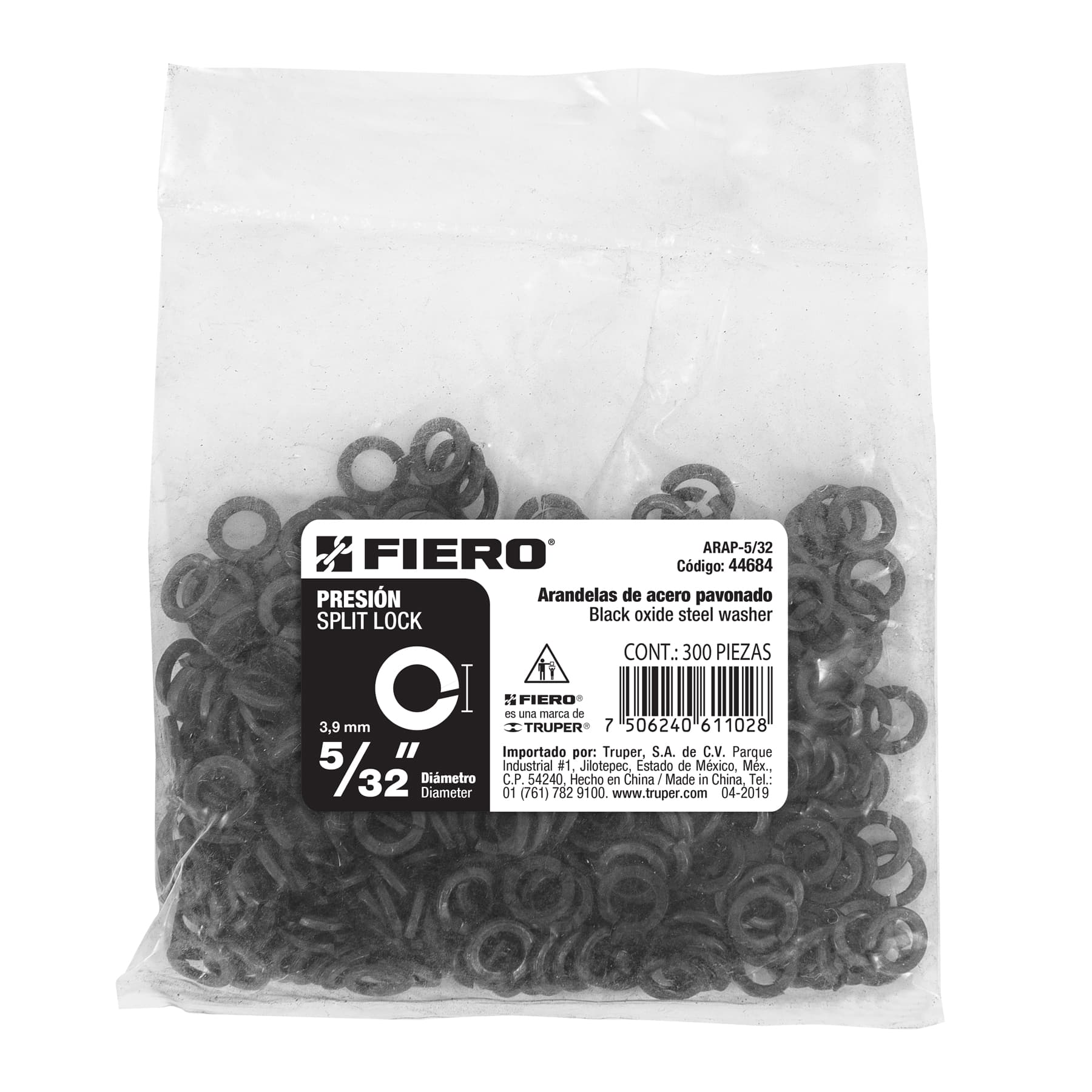 Arandela de presión, 5/32", bolsa 300 piezas