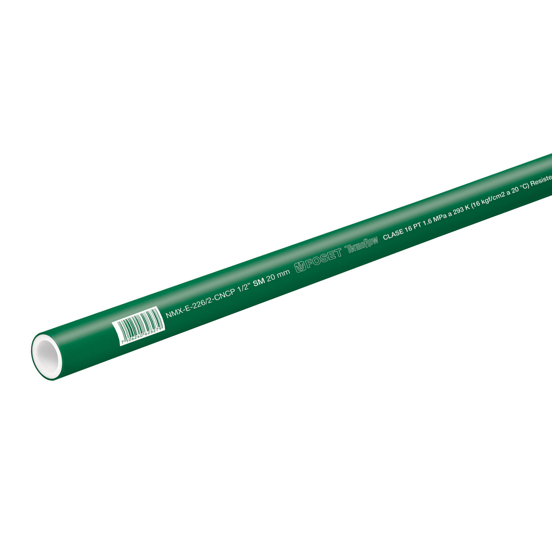 Tubo de PPR, 20mm, 1/2" x 4mts