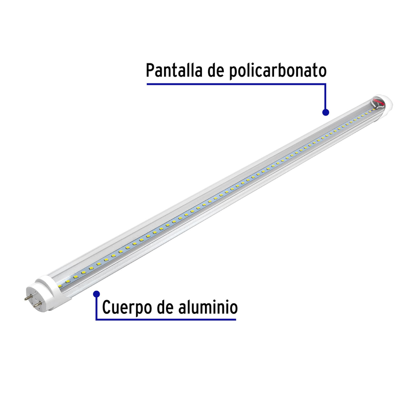  Tubo de LED T8, pantalla transparente, base G13, 9 W, 60cm