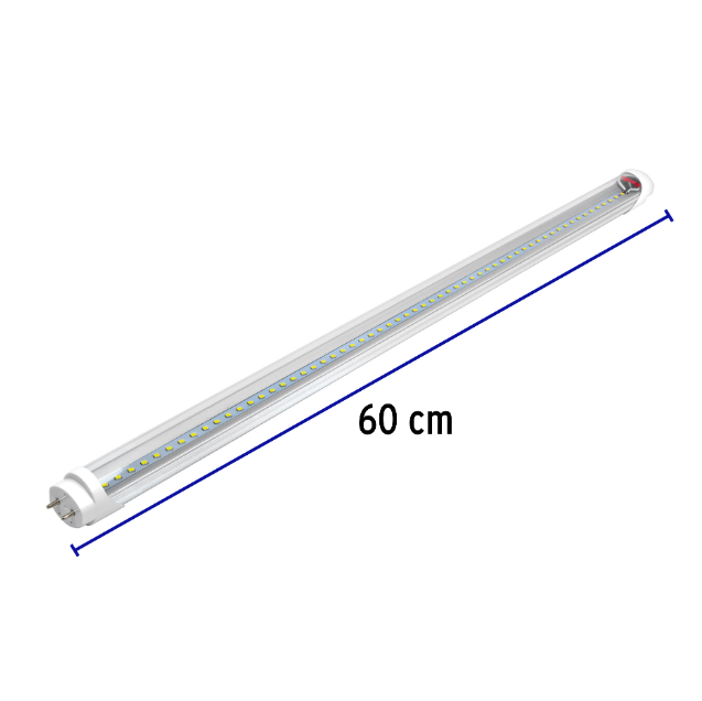 Tubo de LED T8, pantalla transparente, base G13, 9 W, 60cm