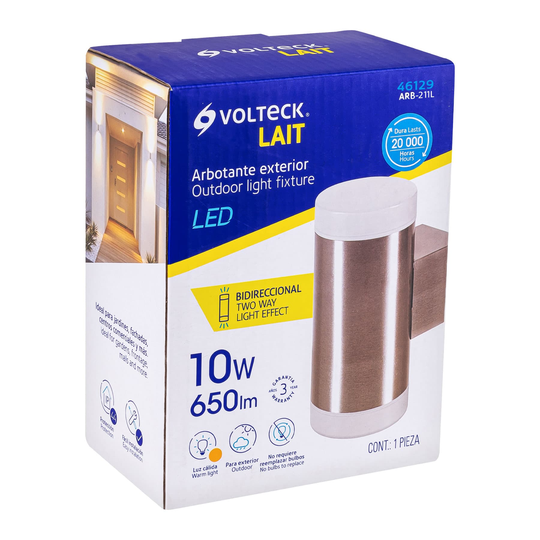 Arbotante decorativo de LED, 2 spots, 10 W, 650 lm