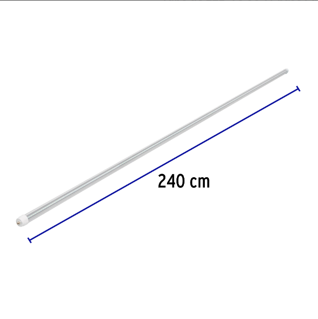 Tubo de LED T8, pantalla transparente, base Fa8, 36 W, 2.4 m
