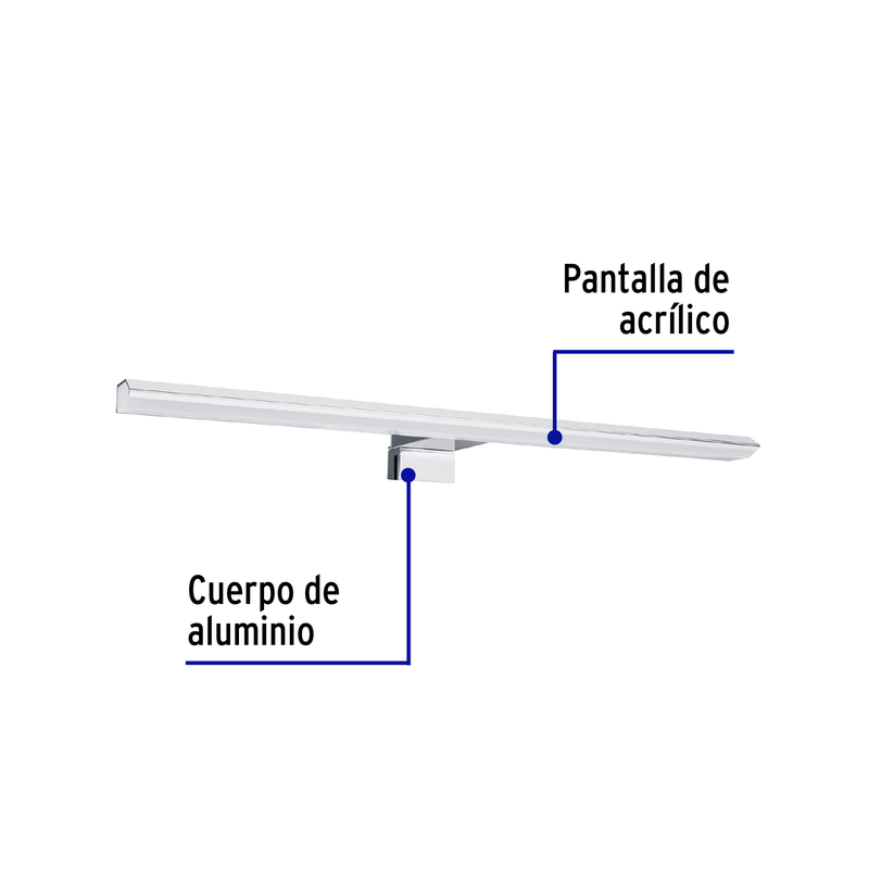 Arbotante decorativo, cromado, 7 W, LED