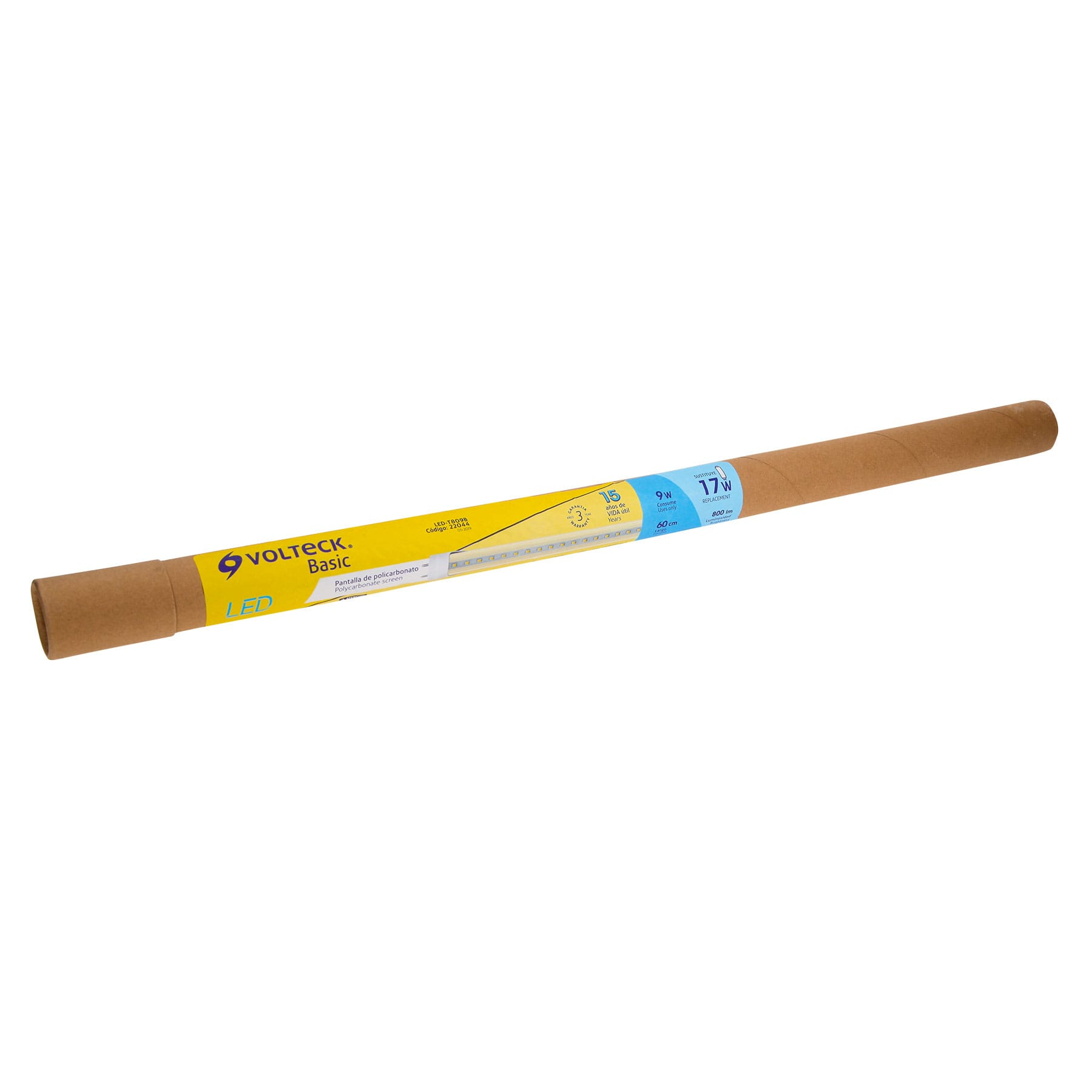 Tubo de LED T8, 9 W, Volteck Basic