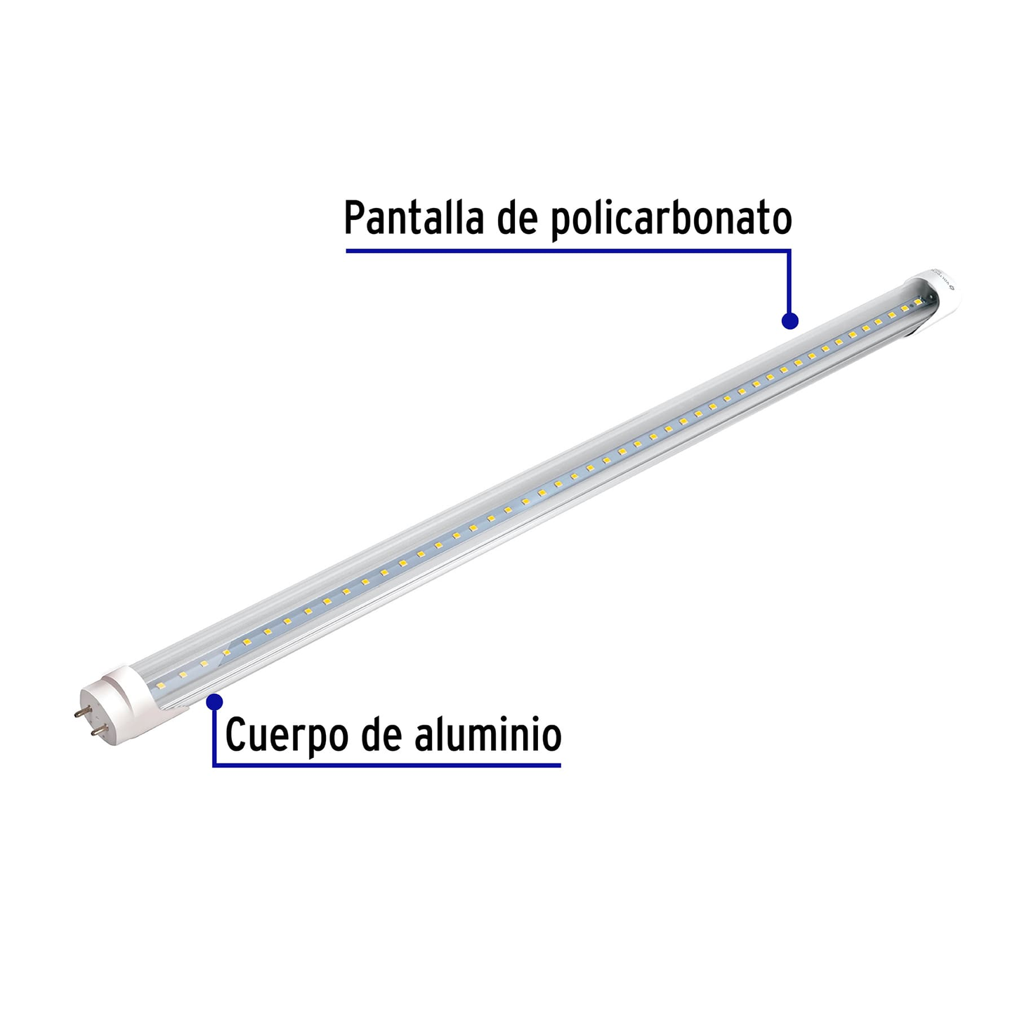 Tubo de LED T8, 18 W, Volteck Basic