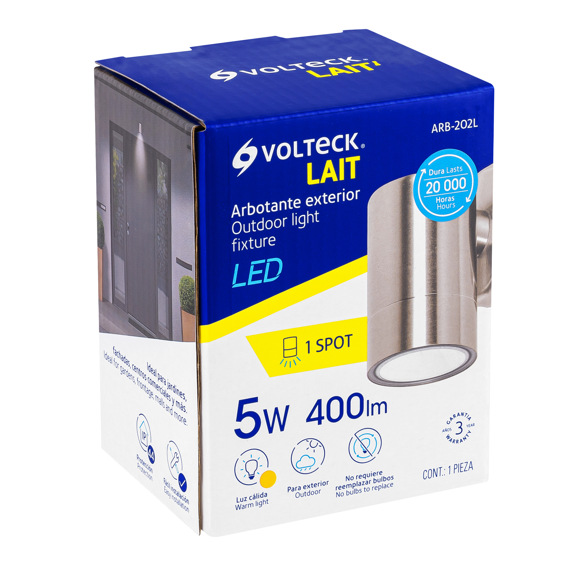 Arbotante exterior de acento, 1 spot, LED, 5 W