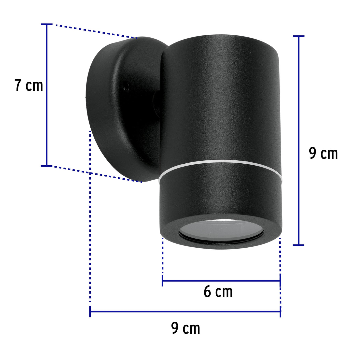 Arbotante exterior, cilíndrico, spot, 1xMR16GU10, negro