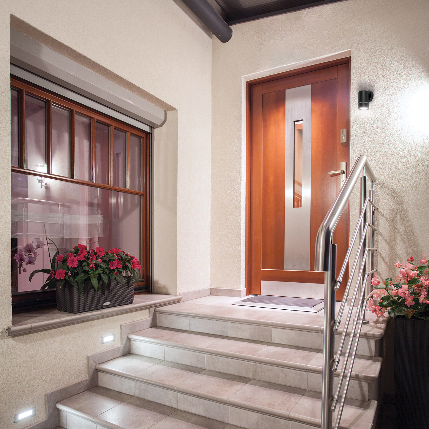 Arbotante exterior, cilíndrico, spot, 1xMR16GU10, negro