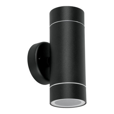 Arbotante exterior, cilíndrico, spot, 2xMR16GU10, negro
