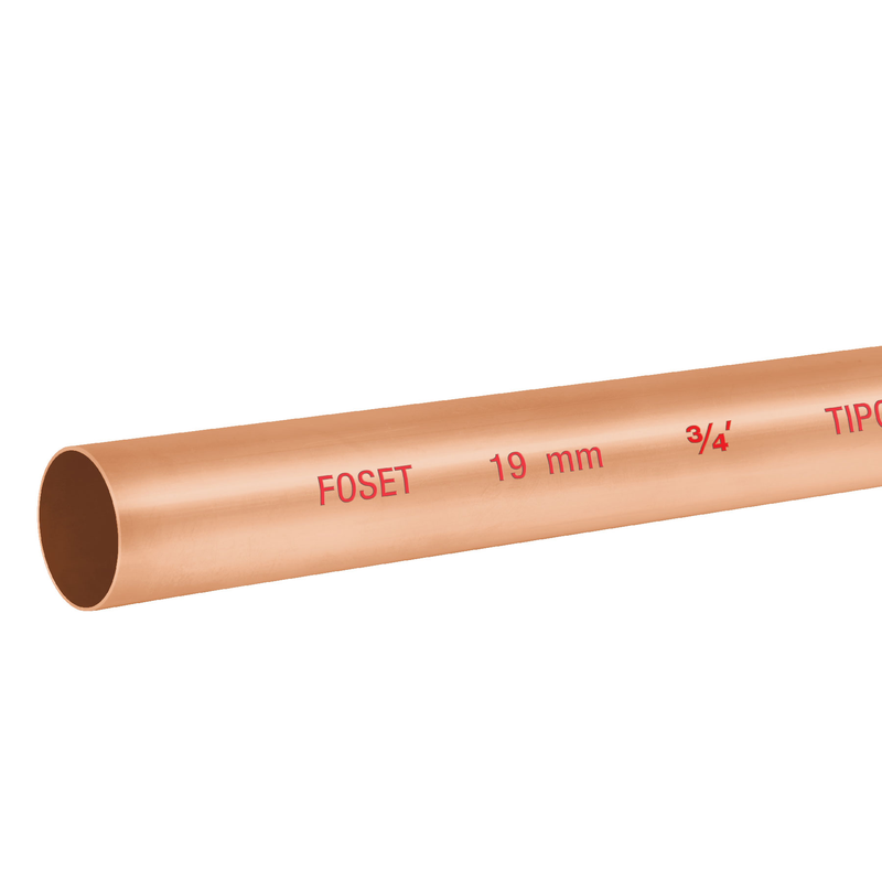 Tubo cobre tipo "N", 3/4", 3 metros