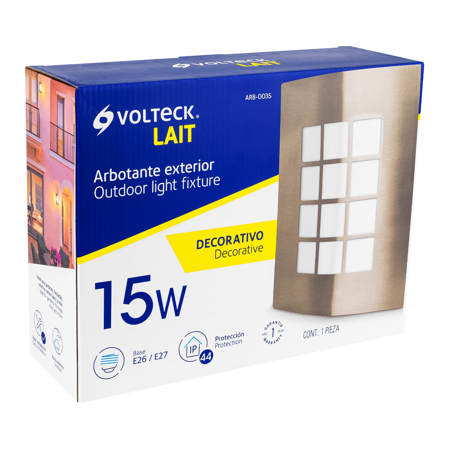 Arbotante exterior, decorativo, 1xE26/E27, 15 W