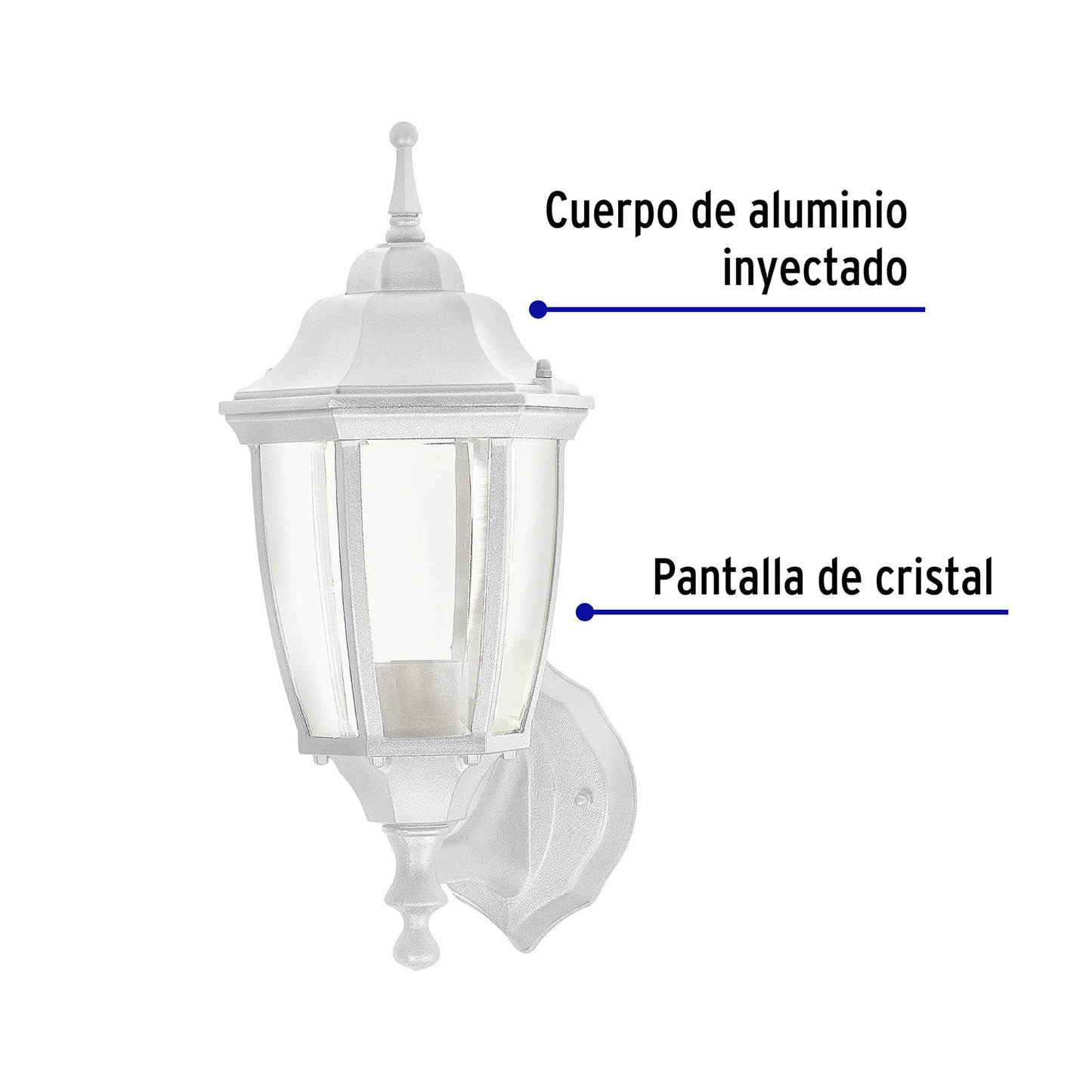 Arbotante farol soportado, blanco, 1XE26