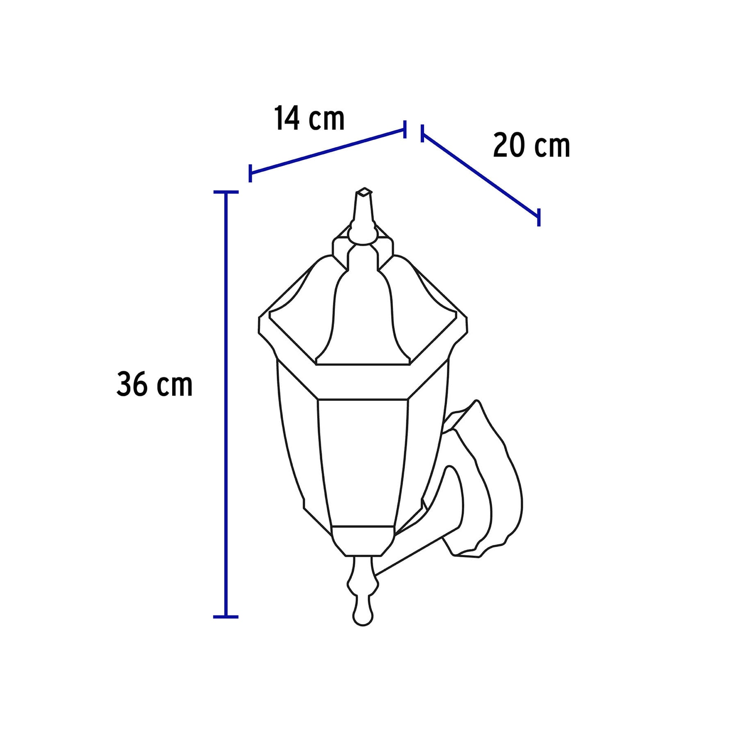 Arbotante farol soportado, blanco, 1XE26