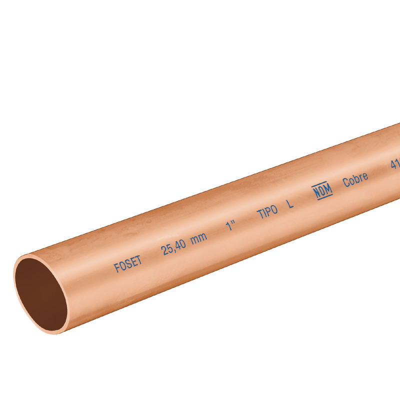 Tubo cobre tipo "L", 1", 3 metros