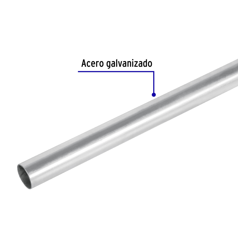 Tubo 1/2" de acero galvanizado 3 m, para pared delgada