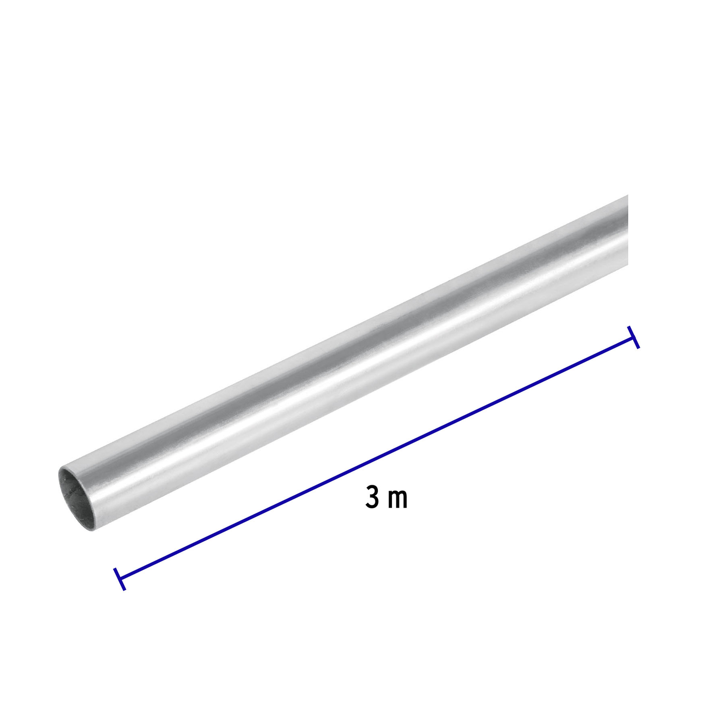 Tubo 1/2" de acero galvanizado 3 m, para pared delgada