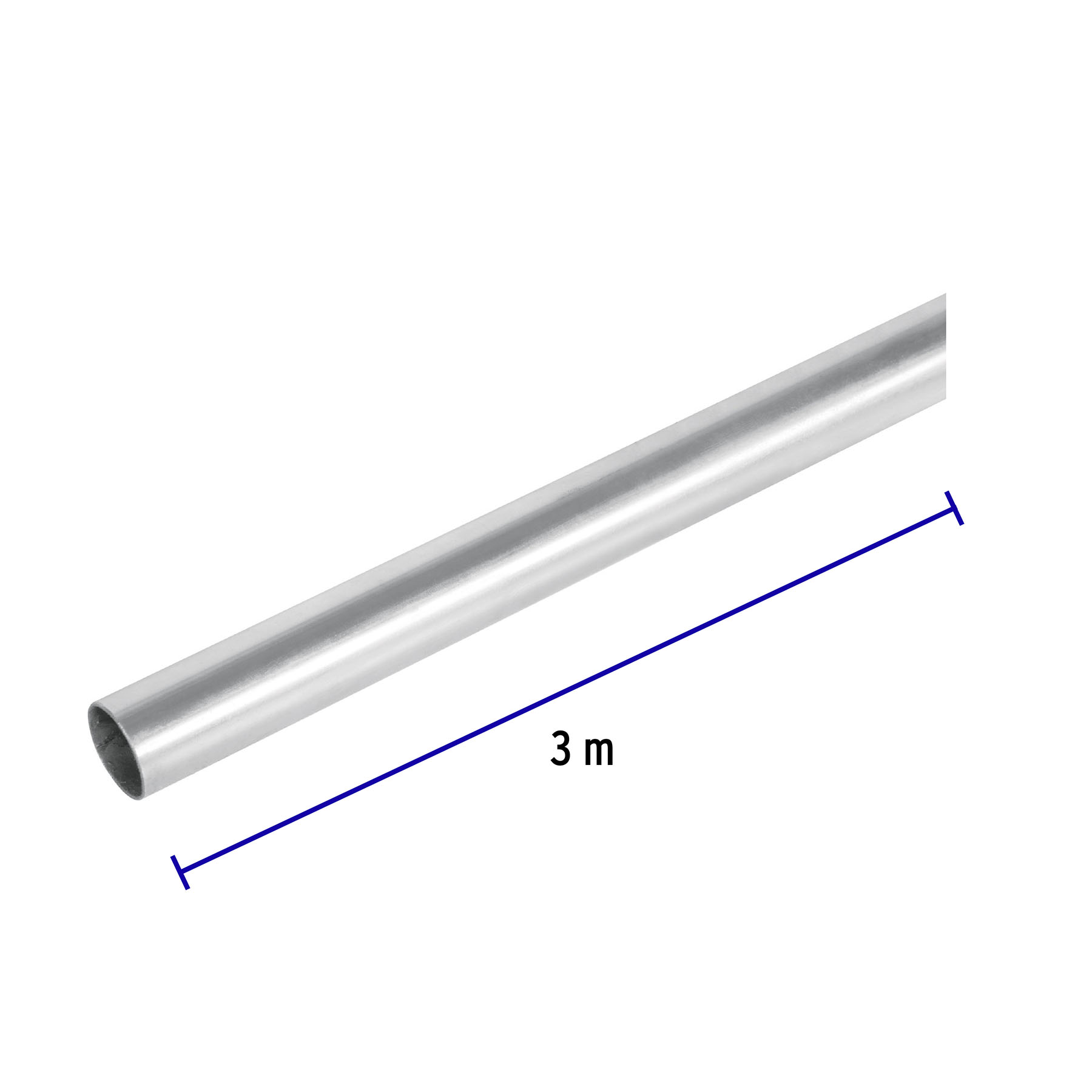 Tubo 1/2" de acero galvanizado 3 m, para pared delgada
