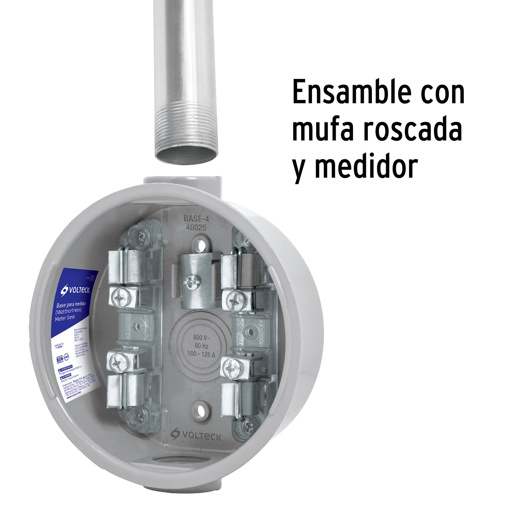 Tubo 1-1/4" de acero galvanizado 3 m, para pared gruesa