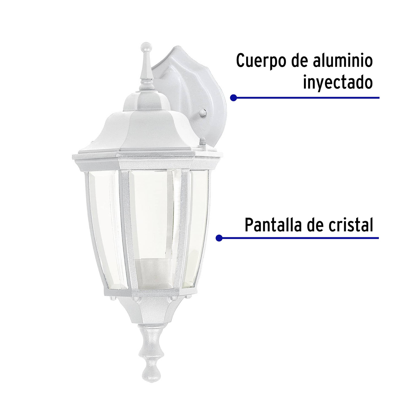 Arbotante farol suspendido, blanco, 1XE26