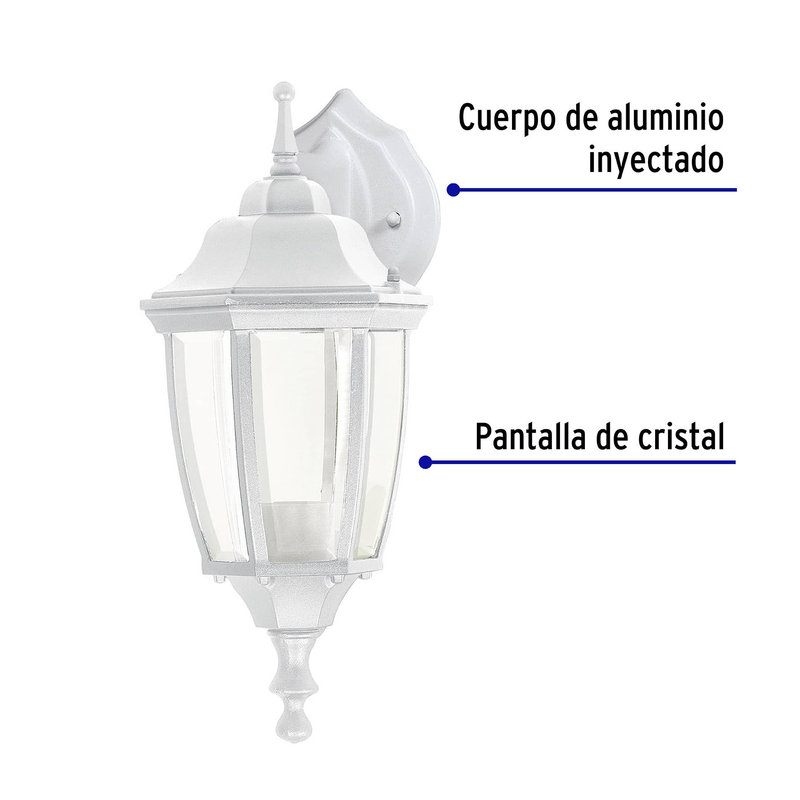 Arbotante farol suspendido, blanco, 1XE26