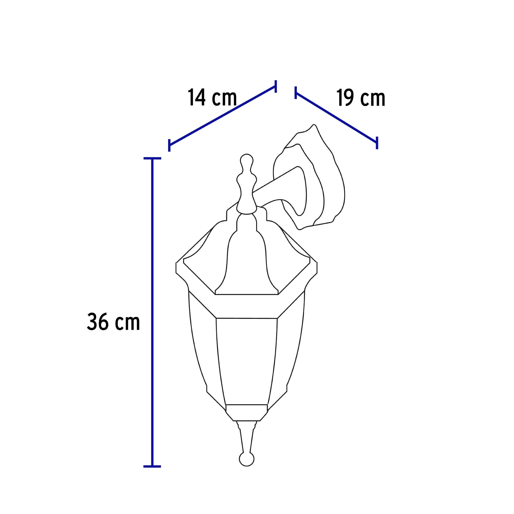 Arbotante farol suspendido, blanco, 1XE26