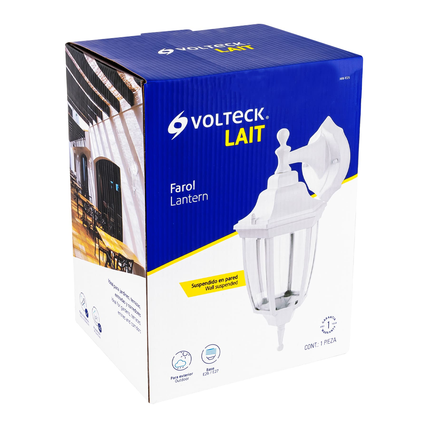 Arbotante farol suspendido, blanco, 1XE26