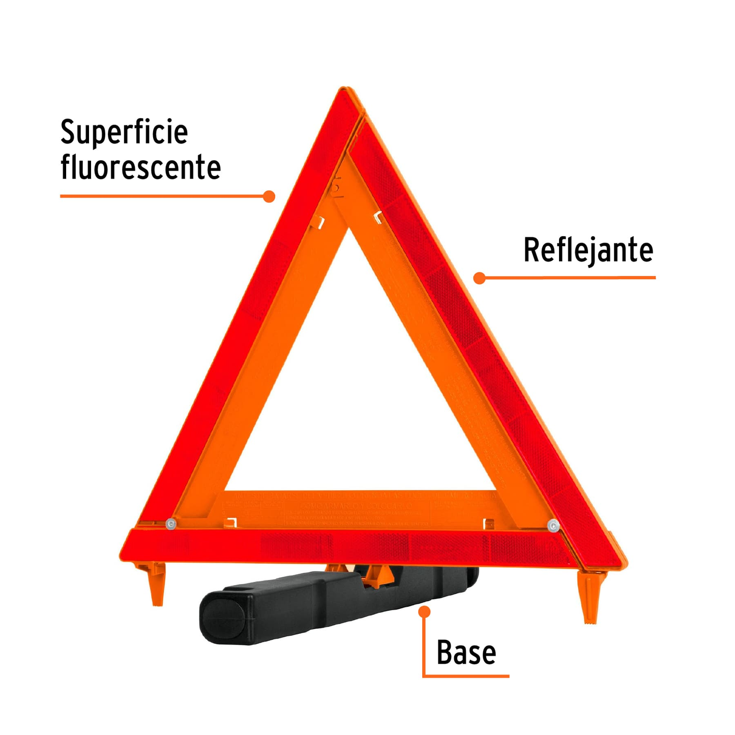 Triángulo de seguridad, de plástico, 43.5 cm