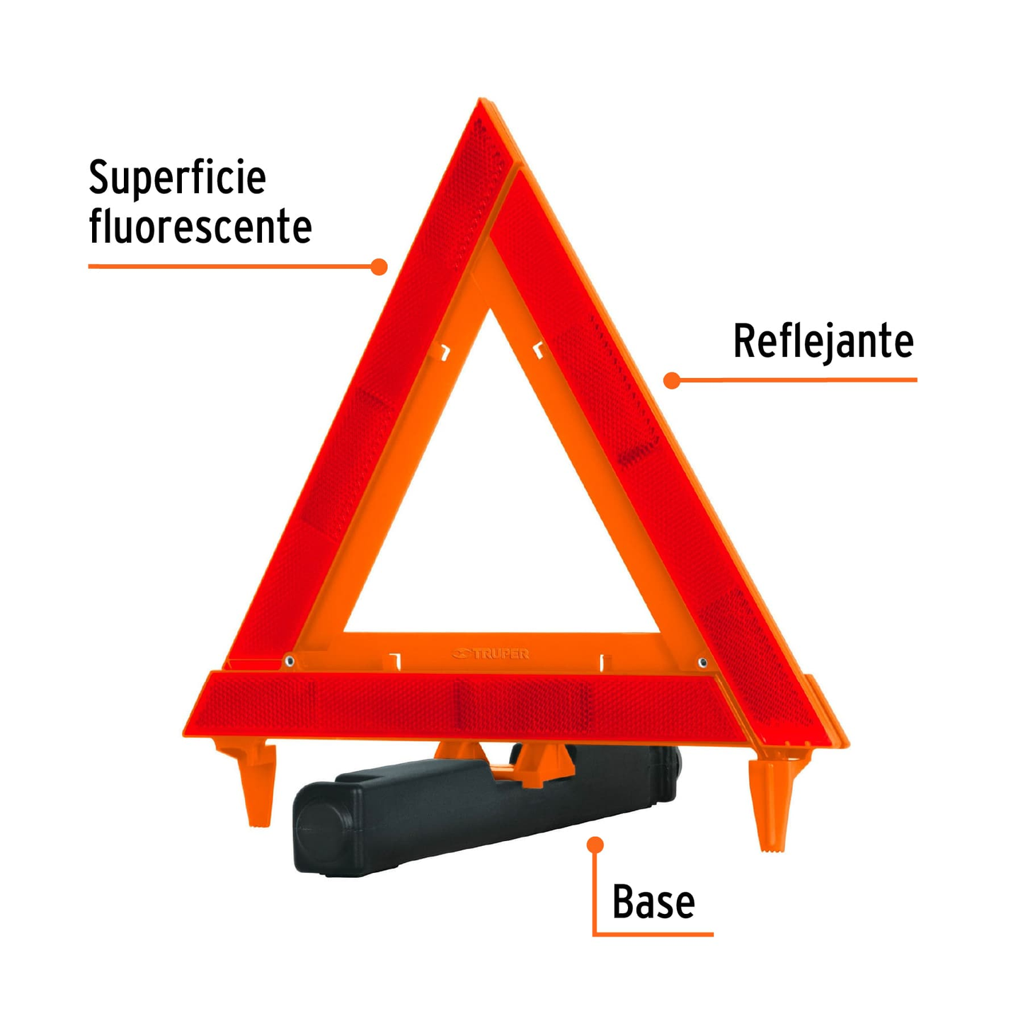 Triángulo de seguridad, de plástico, 29 cm