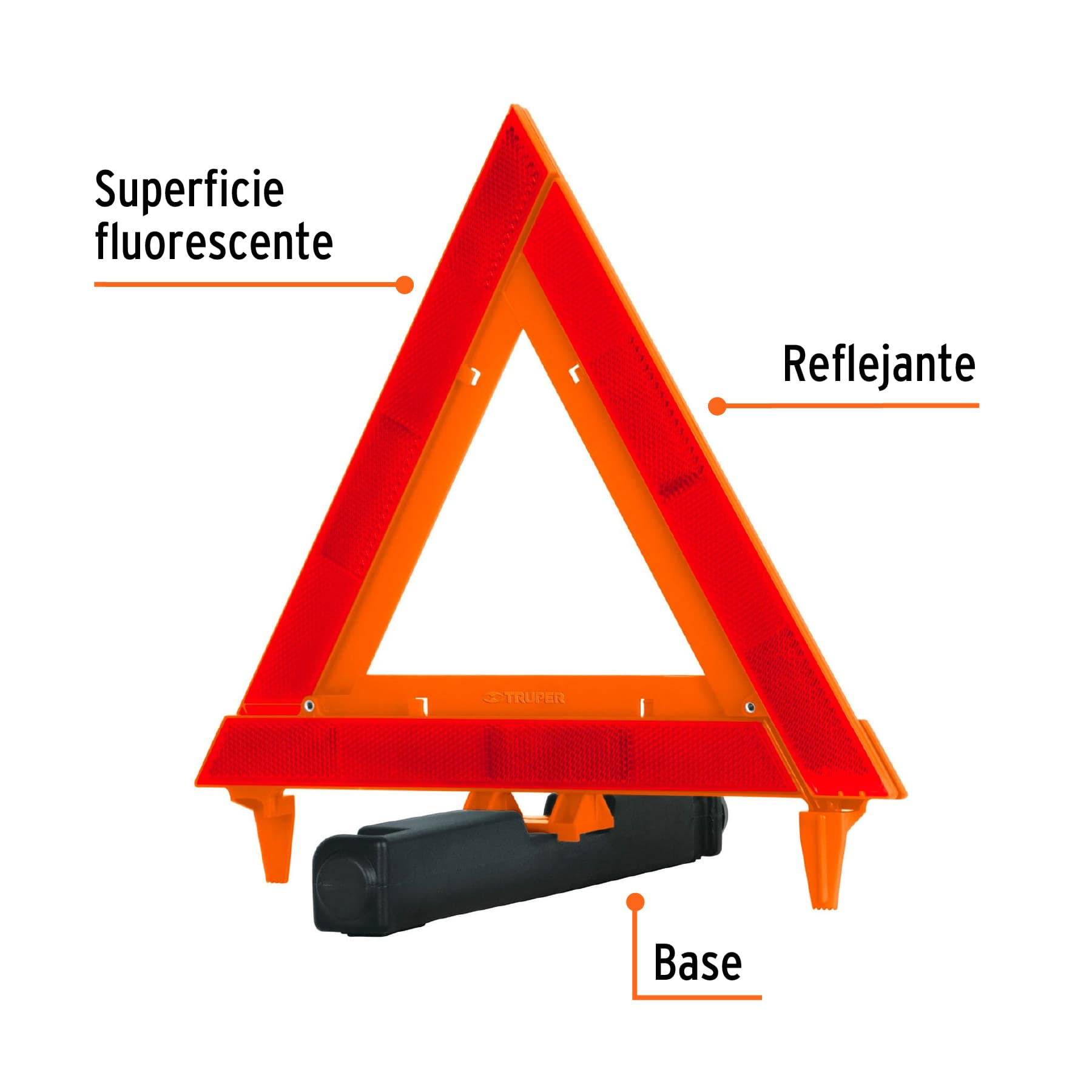 Triángulo de seguridad, de plástico, 29 cm