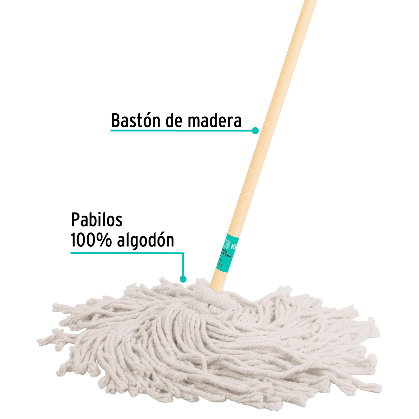 Trapeador tipo mechudo, 450 g.