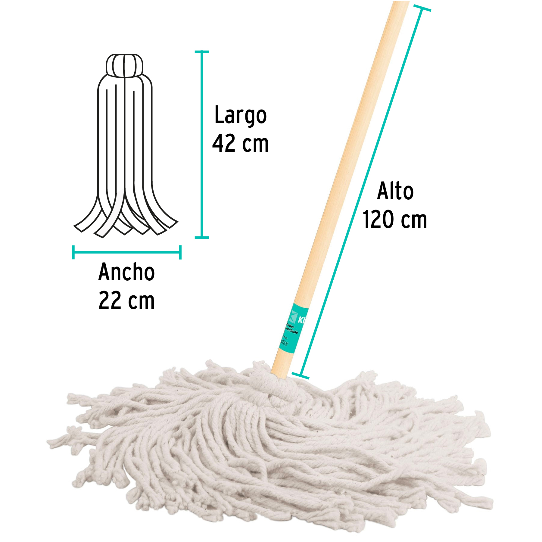 Trapeador tipo mechudo, 450 g.