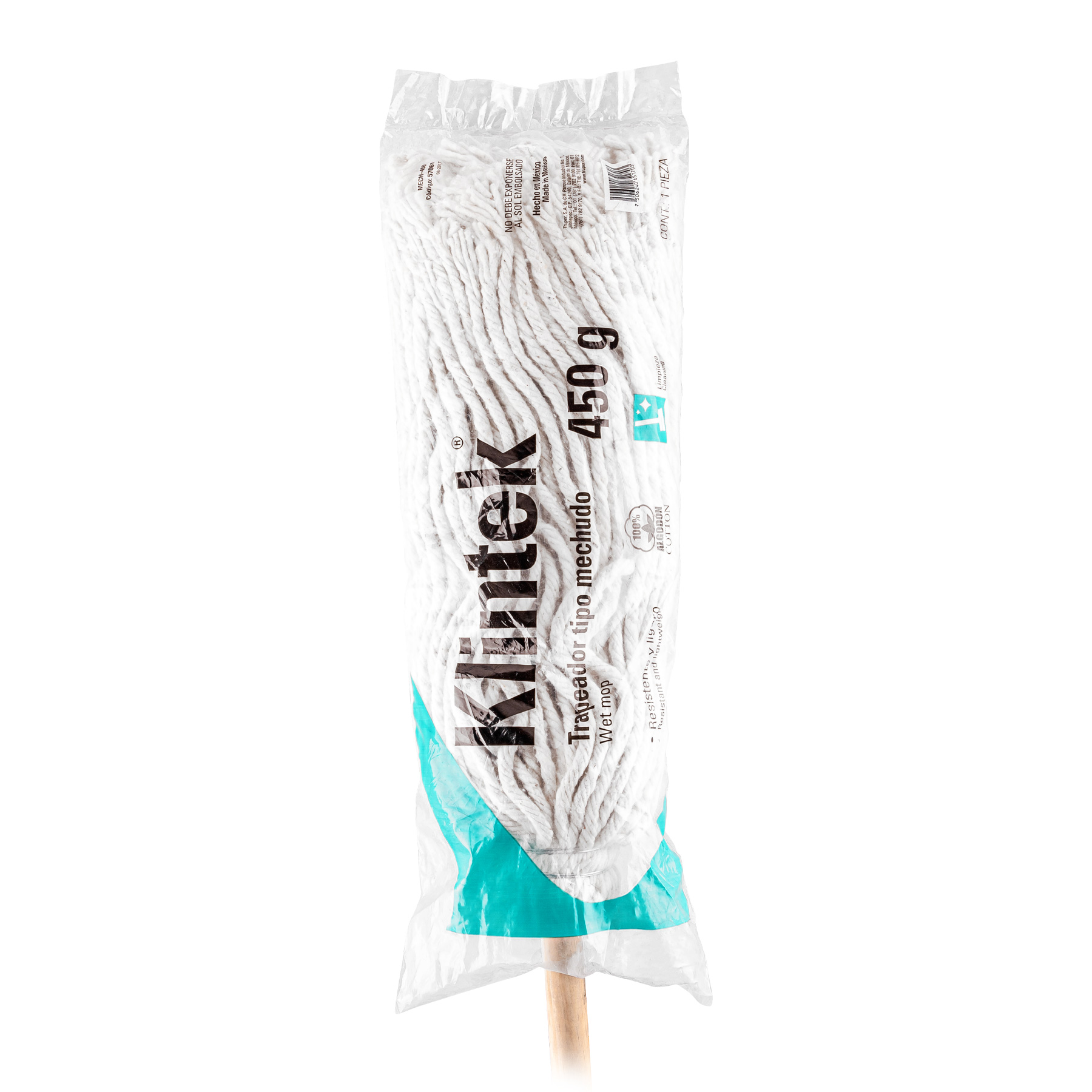 Trapeador tipo mechudo, 450 g.