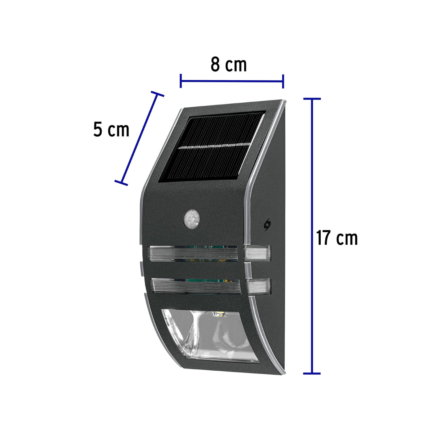 Arbotante solar con sensor de movimiento, 2 LED