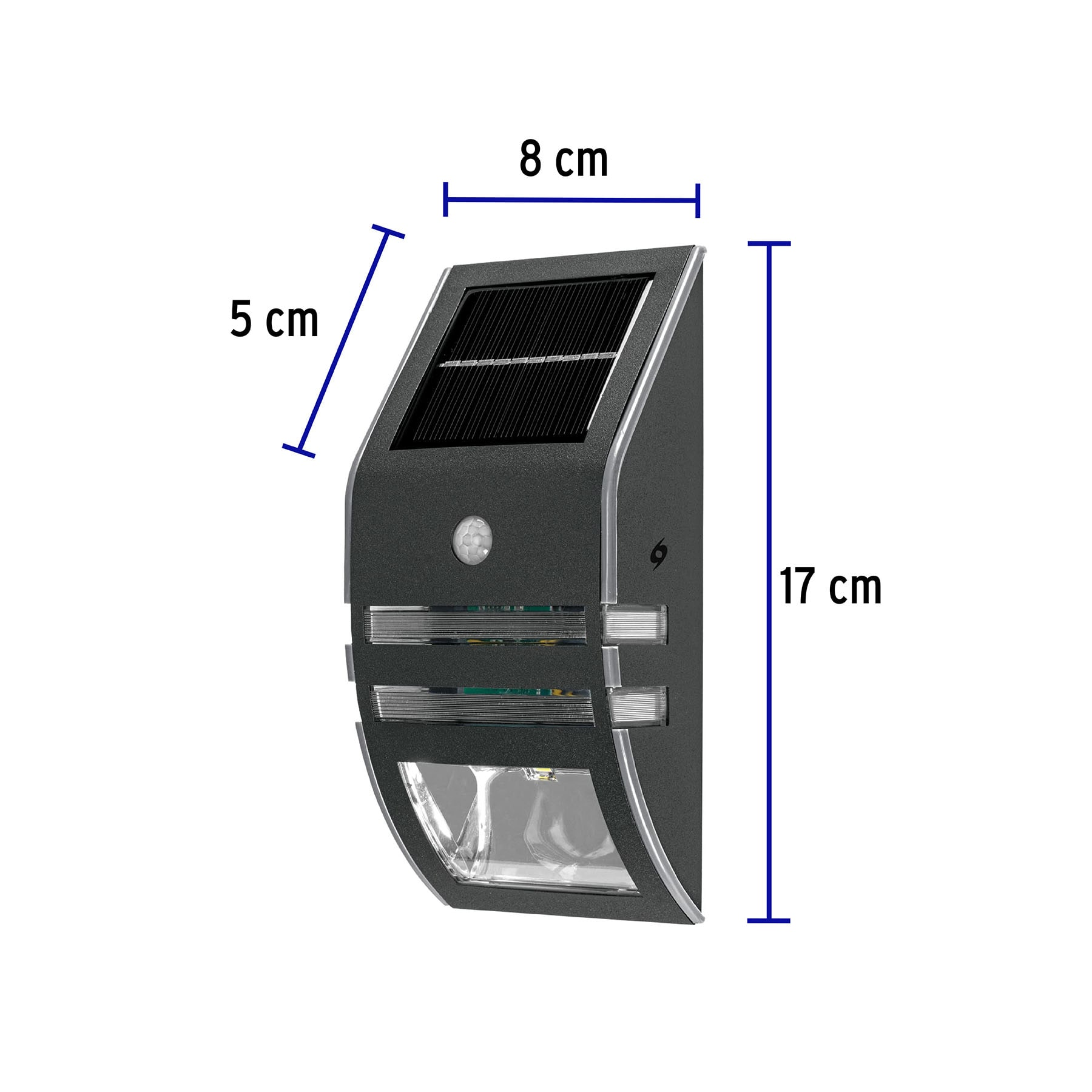 Arbotante solar con sensor de movimiento, 2 LED