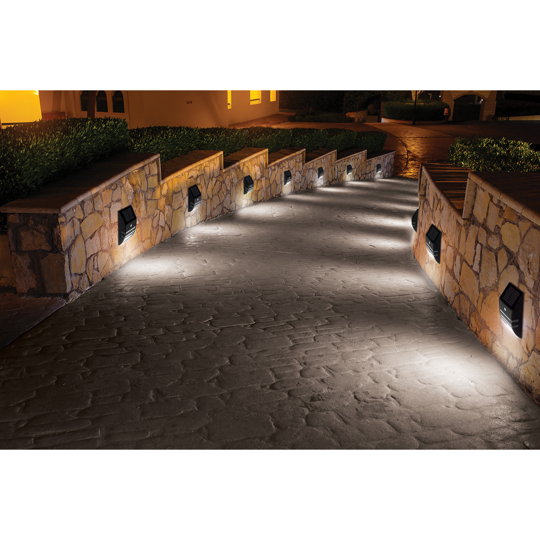 Arbotante solar con sensor de movimiento, 2 LED