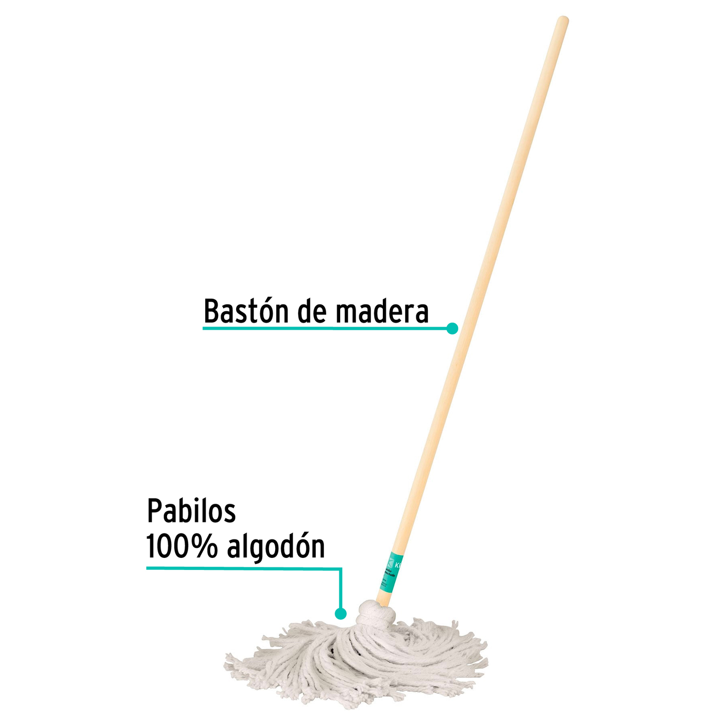 Trapeador tipo mechudo, 250 g.