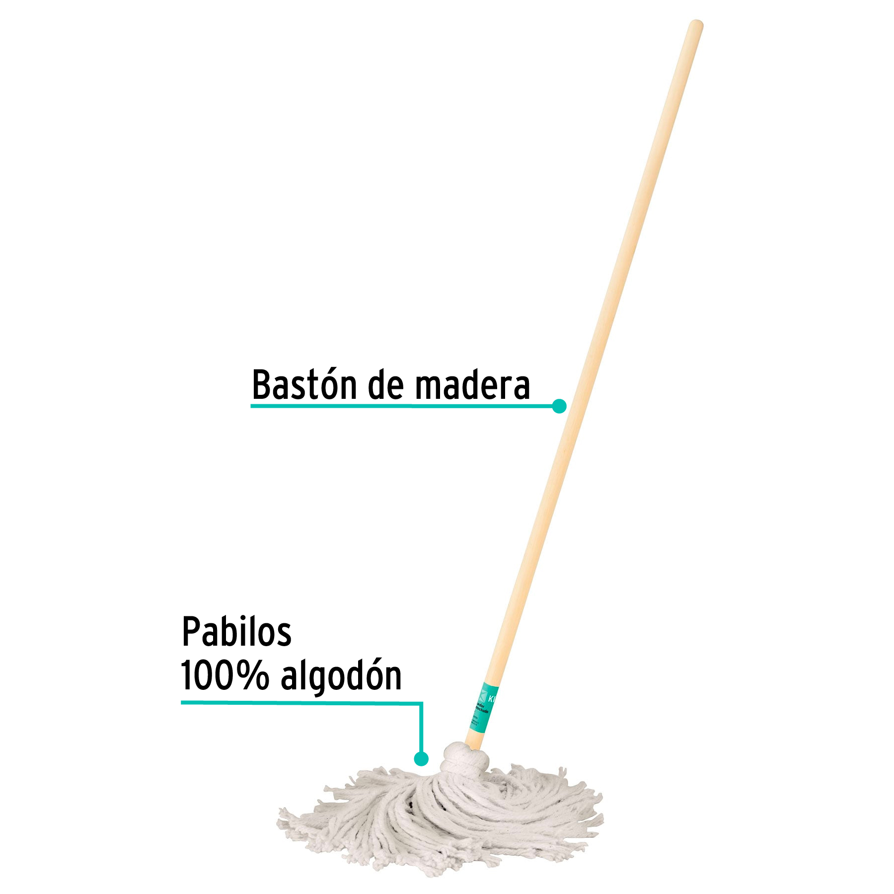 Trapeador tipo mechudo, 250 g.