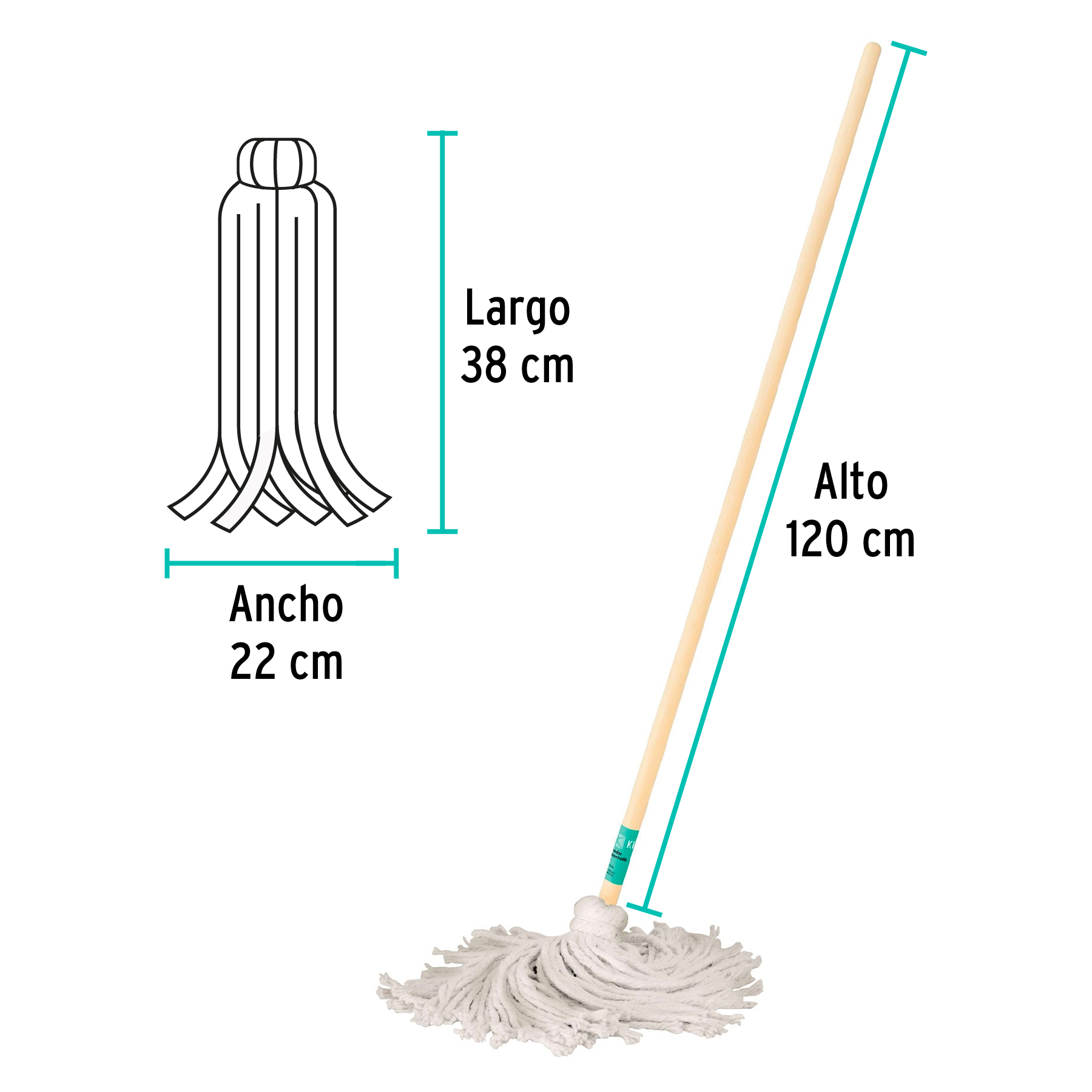 Trapeador tipo mechudo, 250 g.