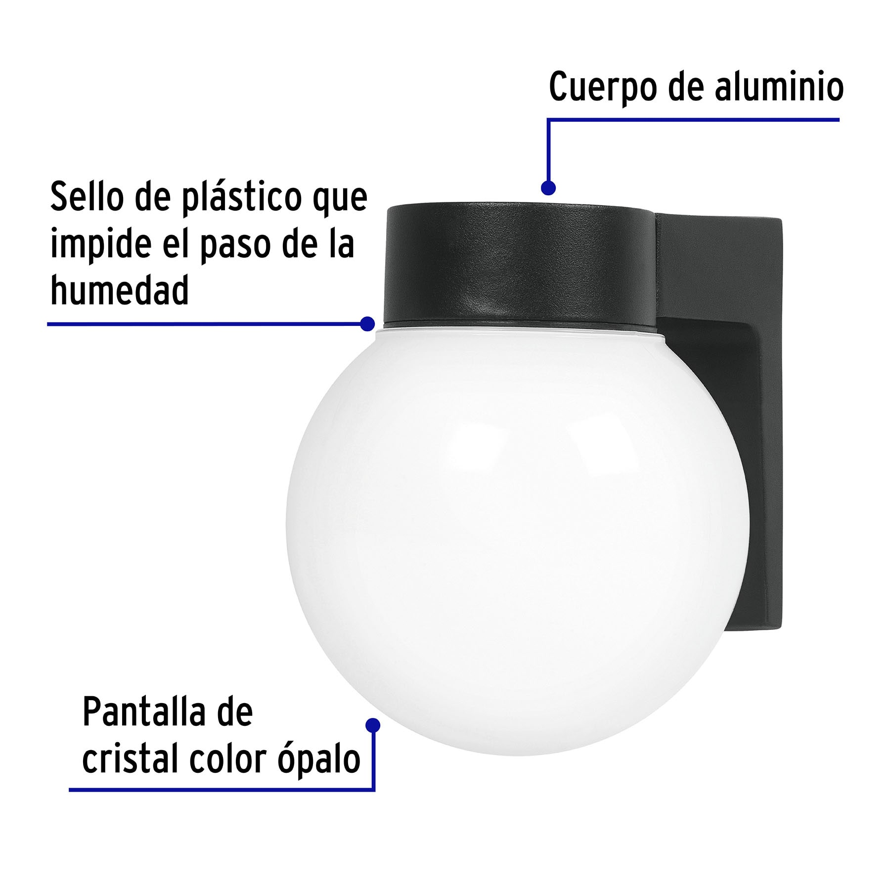 Arbotante tipo globo, 1XE26 