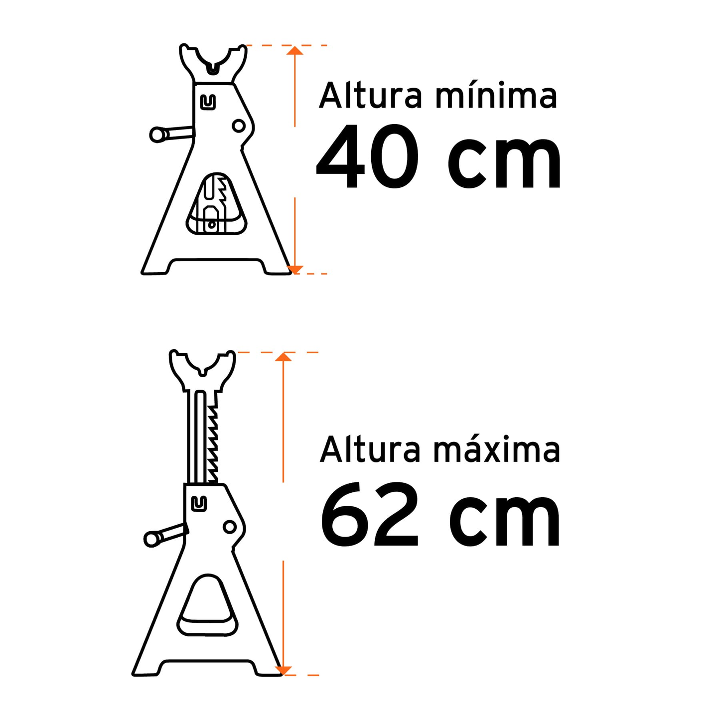 Torre para auto, 6 toneladas, 2 piezas