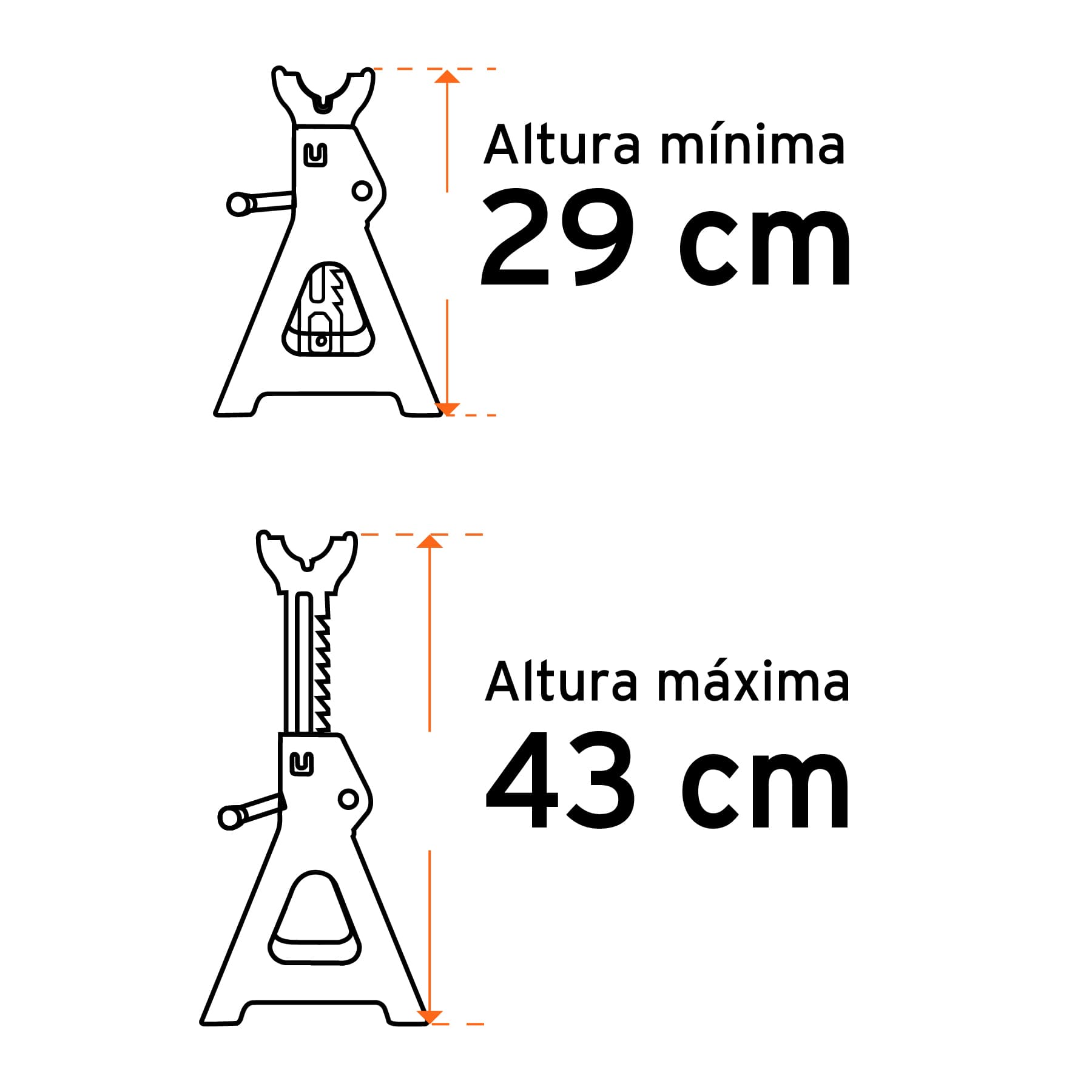 Torre para auto, 3 toneladas, 2 piezas